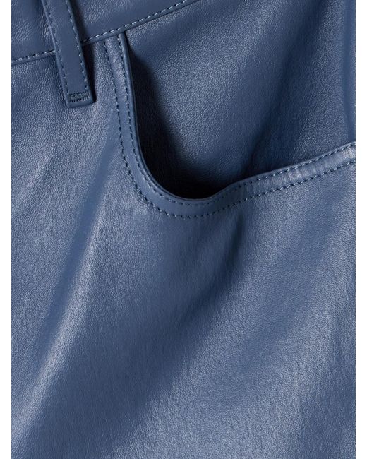 Pantalon Droit Raccourci En Cuir Duke Joseph en coloris Blue