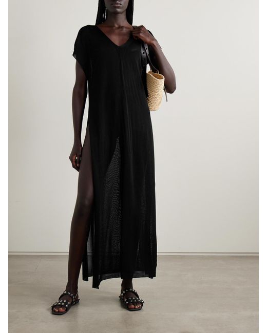 Frankie Shop Black Mysia Maxikleid Aus Strick