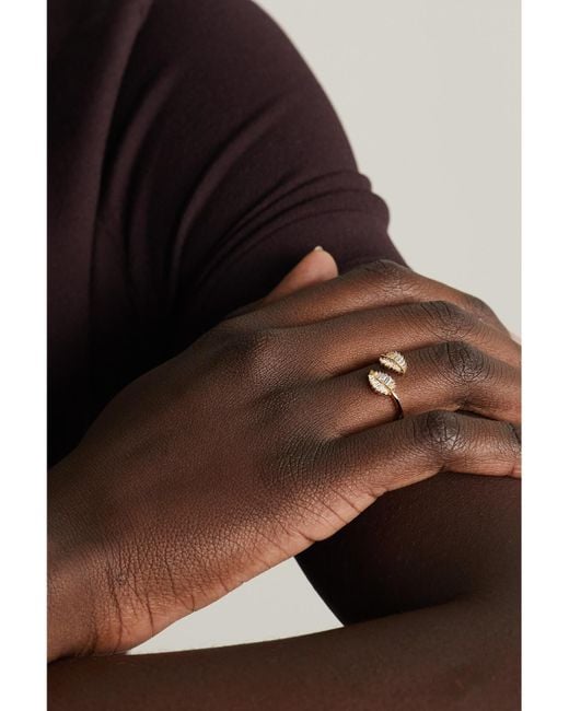Anita Ko Natural Small Palm Leaf 18-Karat Diamond Ring