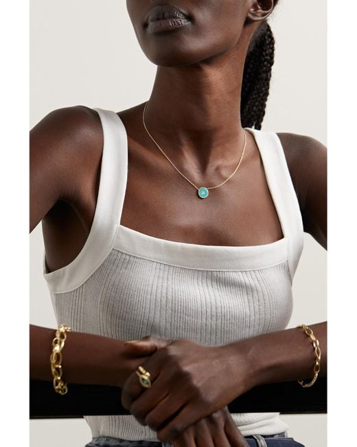 Jennifer Meyer Natural Mini Evil Eye 18-karat Gold, Turquoise And Diamond Necklace