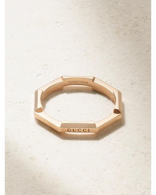 Gucci Natural Link To Love 18-Karat Rose Ring