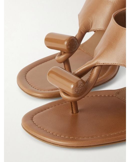 Loewe Brown Toggle Leather Sandals