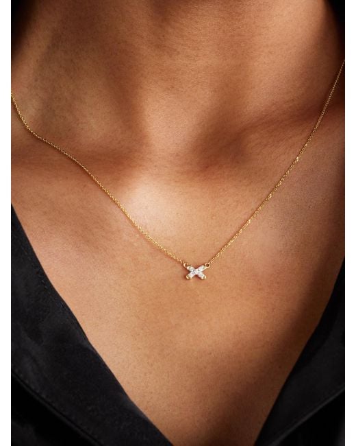 Collier En Or 14 Carats (585/1000) Et Diamants Cross Stitch STONE AND STRAND en coloris Natural
