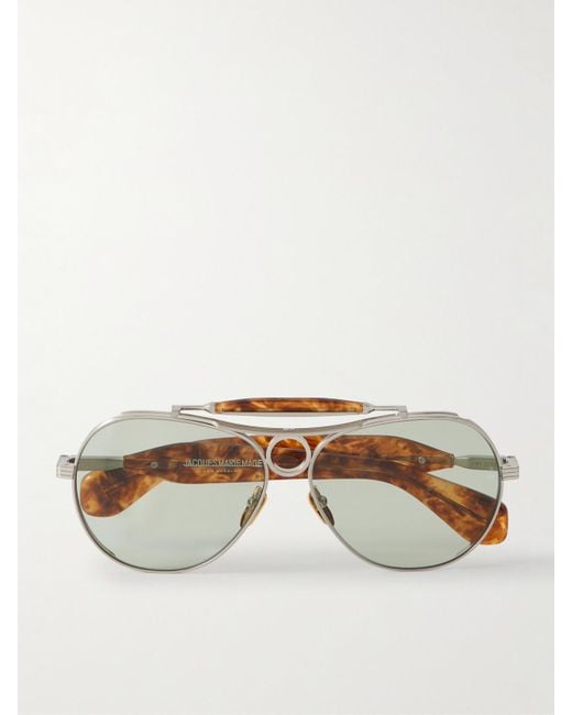 Jacques Marie Mage Metallic Aspen Aviator-Style-Tone And Acetate Sunglasses