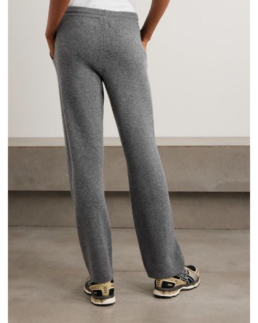 Sporty & Rich Gray '47 And New York Yankees Embroidered Cashmere And Wool-Blend Track Pants