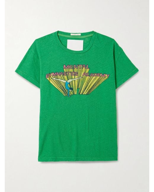 T-Shirt En Coton Et Lin Mélangés Imprimés The Sinful Mother en coloris Green