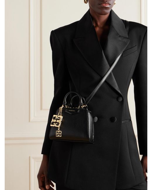 Givenchy Black Antigona Cube Schultertasche Aus Strukturiertem Leder Mit Verzierungen