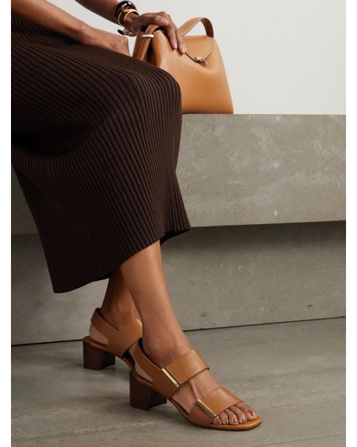 Tod's Brown Leather Slingback Sandals