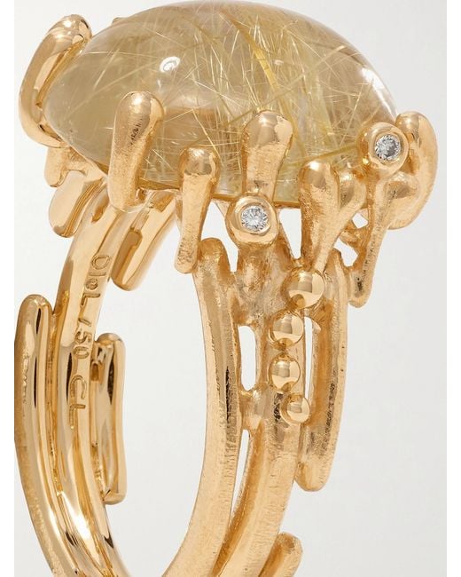 Ole Lynggaard Copenhagen Metallic Boho 18-Karat, Quartz And Diamond Ring