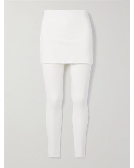 The Park White Joy Layered Stretch-Tencel Lyocell Jersey Leggings