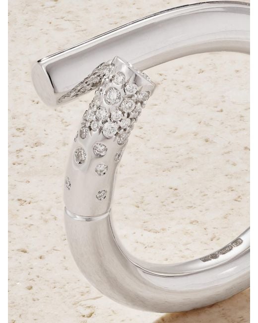 Tabayer Natural Oera Ring Aus 18 Karat Weißgold Mit Diamanten