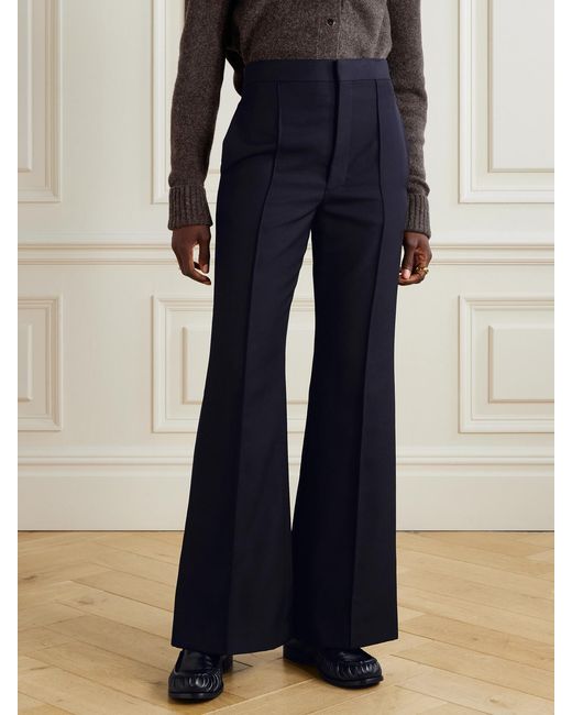 Carven Blue Wool Flared Pants