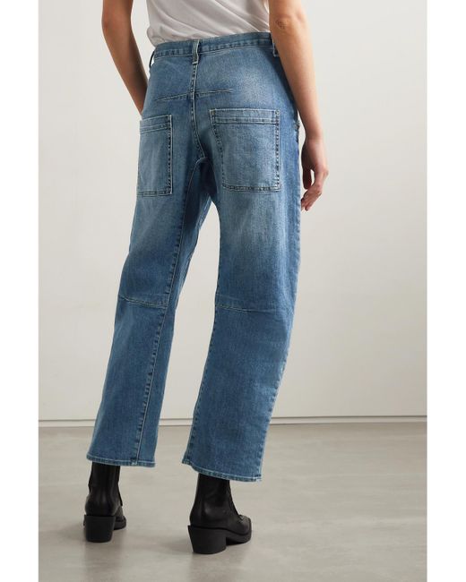 Nili Lotan Blue Emerson High-Rise Tapered Jeans