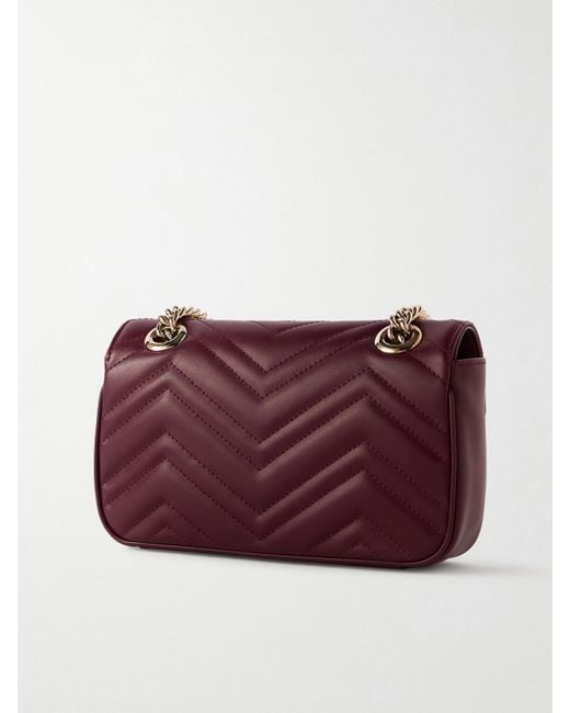 Sac Porté Épaule En Cuir À Surpiqûres Gg Marmont 2.0 Gucci en coloris Purple