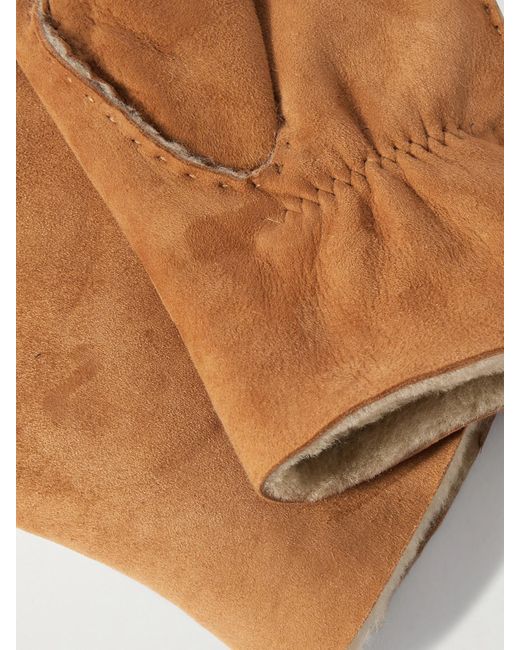 Gants En Peau Lainée Denise Agnelle en coloris Brown