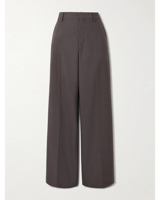 J.W. Anderson Gray Grain De Poudre Wool Wide-Leg Pants