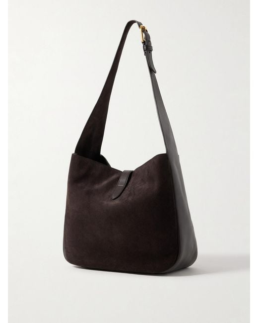 Nili Lotan Black Anita Suede And Leather Shoulder Bag