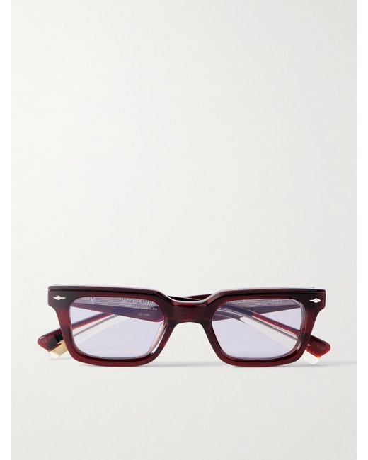 Jacques Marie Mage Red Casablanca D-Frame Acetate Sunglasses