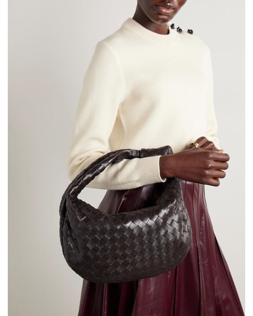 Bottega Veneta Black Jodie Small Intrecciato Leather Tote