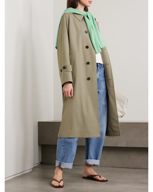 Auralee Natural Wool-Gabardine Trench Coat
