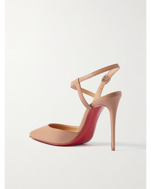 Christian Louboutin Pink Jenlove 100 Leather Slingback Pumps
