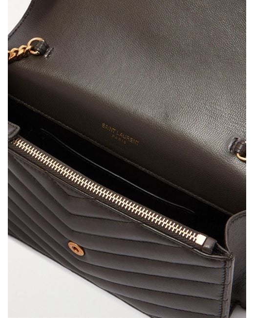 Saint Laurent Black Cassandre Envelope Matelassé Leather Shoulder Bag