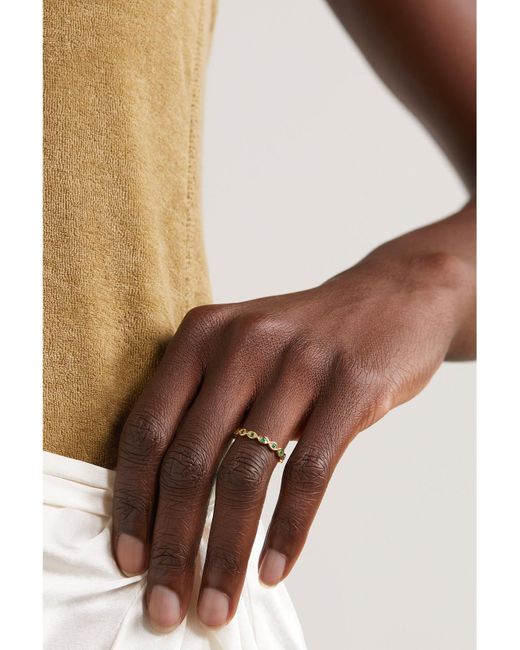 Sydney Evan Metallic Marquis Eternity 14-Karat Emerald Ring