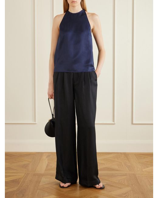Loulou de Saison Blue Cape Silk-Twill Blouse