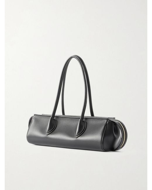 Khaite White Donna Leather Shoulder Bag