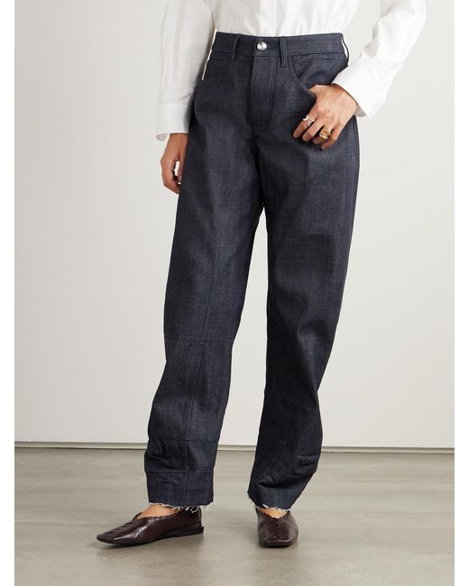 Jil Sander Blue Mid-Rise Barrel-Leg Jeans