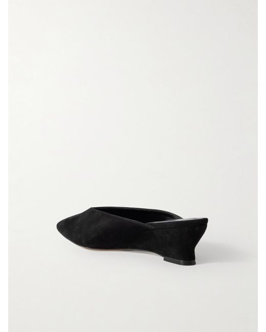 Le Monde Beryl White Suede Wedge Mules