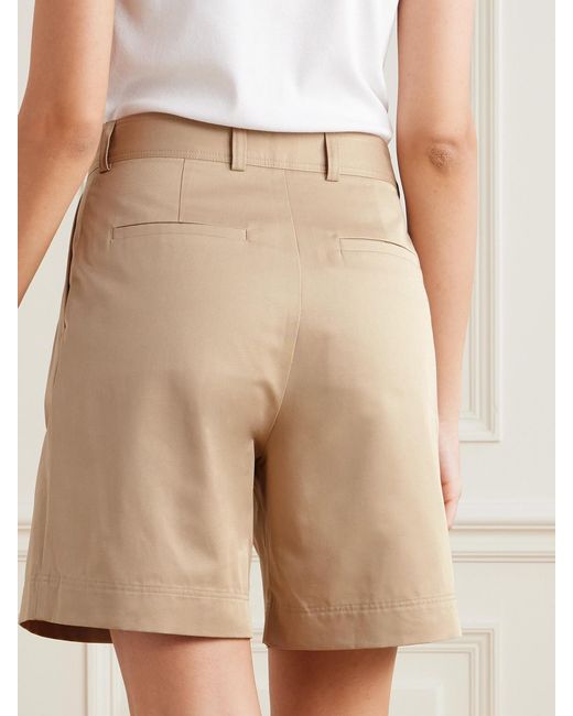 Totême Natural Pleated Organic Cotton-Twill Shorts