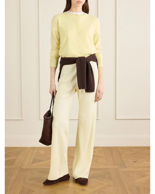 La Ligne Yellow Solid Lean Lines Cashmere Cardigan