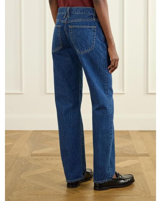 SLVRLAKE Denim Blue Chloe Low-Rise Straight-Leg Jeans