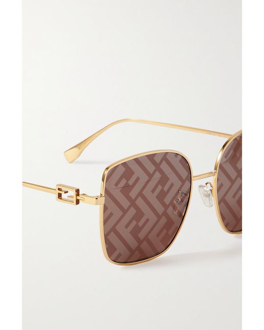Fendi Metallic Square-Frame-Tone Sunglasses