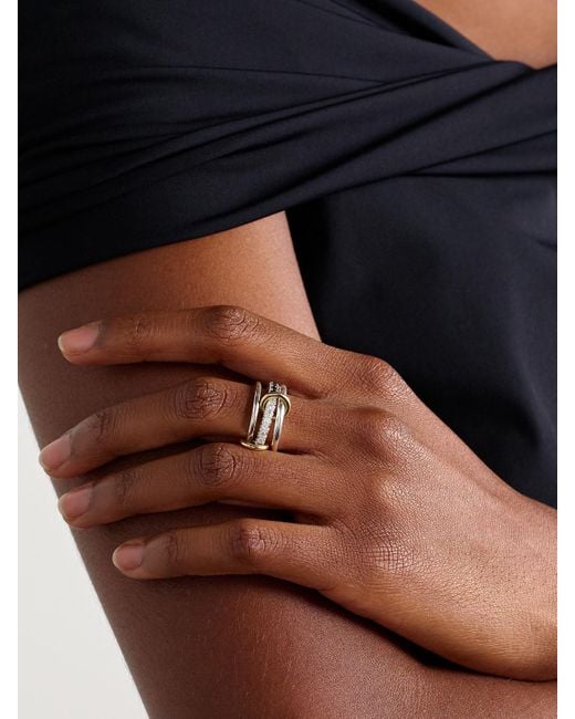 Spinelli Kilcollin Natural Petunia Eclipse Sterling And 18-Karat Diamond Ring