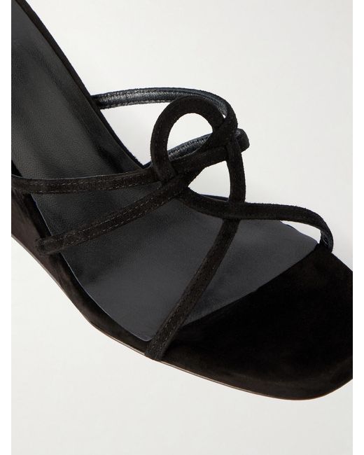 Maryam Nassir Zadeh Black 70 Opera Suede Wedge Sandals
