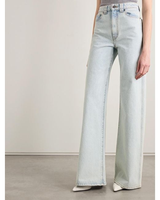 Khaite Blue Dane High-Rise Wide-Leg Jeans