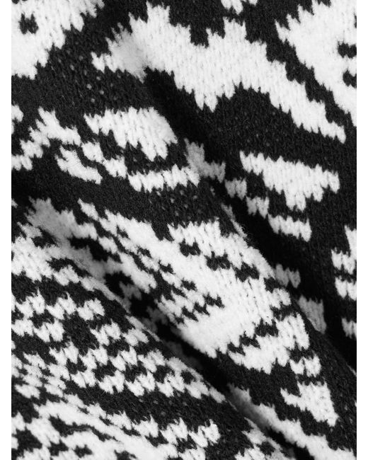 Bogner Black Nadin Fair Isle Appliquéd Wool-Jacquard Turtleneck Sweater