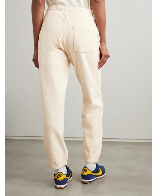 Sporty & Rich Natural Riding Club Printed Cotton-Jersey Tapered Sweatpants