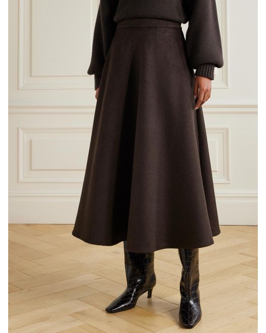 Jupe Midi En Feutre De Laine Recyclée Mélangée Rohe en coloris Brown