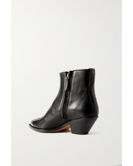 Isabel Marant Black Adnae Embellished Leather Ankle Boots