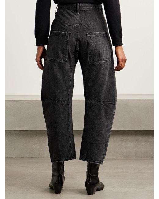 Nili Lotan Blue Shon Mid-Rise Barrel-Leg Jeans