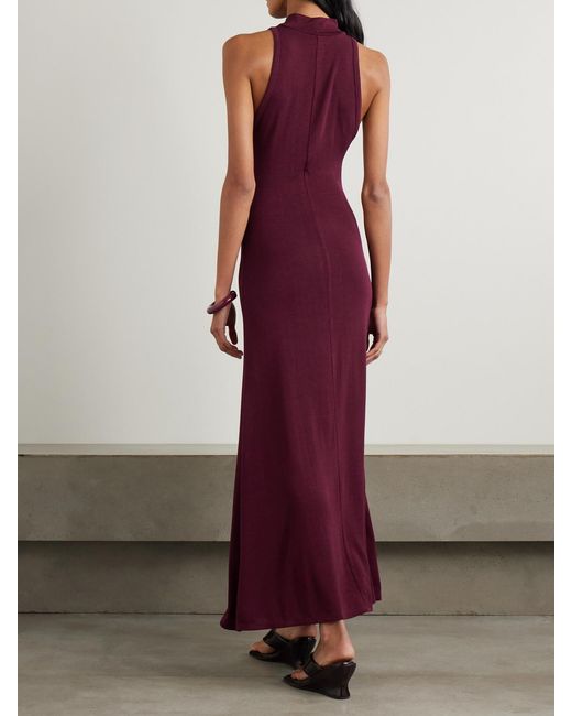 St. Agni Purple Tencel Lyocell-Blend Jersey Maxi Dress