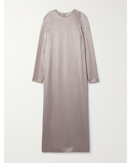 FFORME Gray Iris Metallic Cloqué Maxi Dress