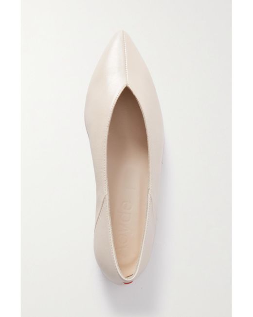 Aeyde Natural Moa Leather Point-Toe Flats