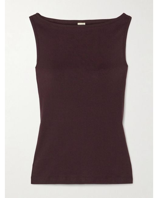 Flore Flore Purple Timmi Ribbed Organic Cotton Tank