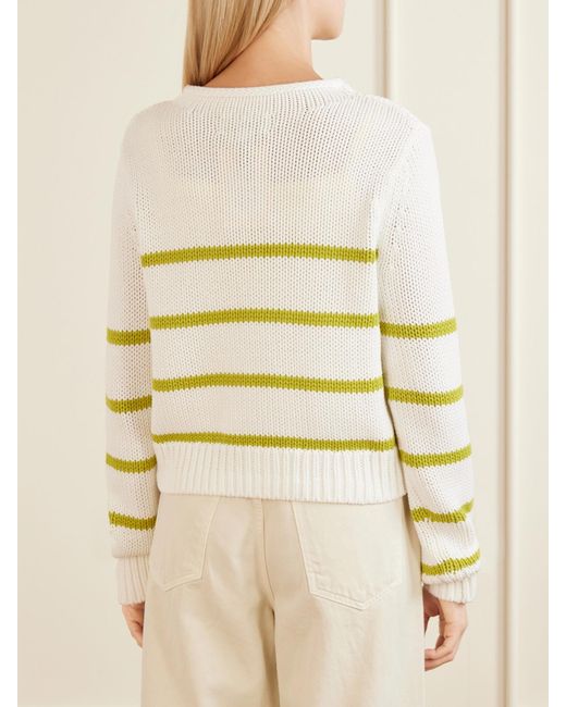 La Ligne Natural Mini Marina Crochet-Knit Cotton Sweater