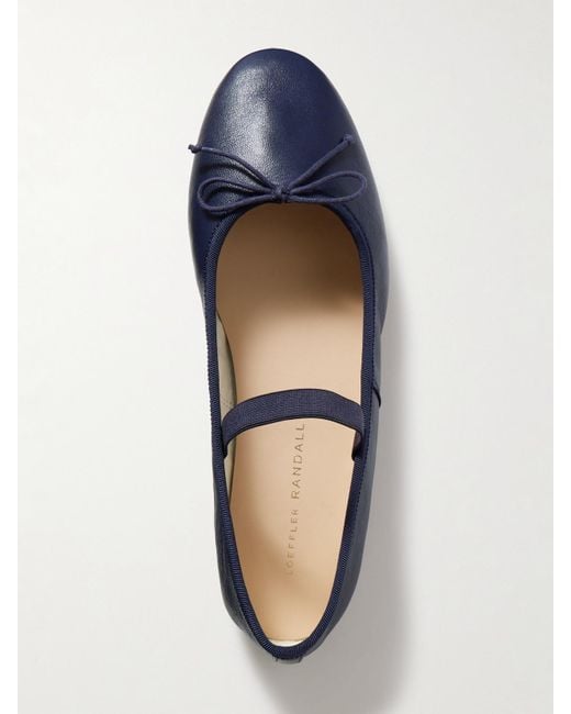 Loeffler Randall Blue Leonie Ballerinas Aus Leder Mit Schleife
