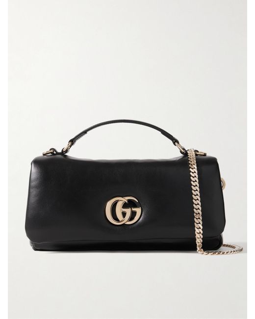 Gucci Black Gg Milano Schultertasche Aus Wattiertem Leder